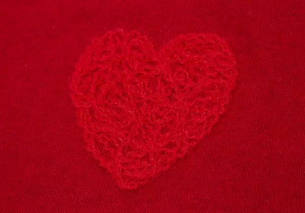 モスキーノ チープ＆シックMOSCHINO CHEAPANDCHIC カシミヤ混ハート刺繍ストール 赤 K-114549_003