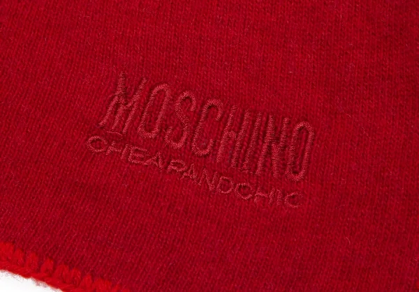 モスキーノ チープ＆シックMOSCHINO CHEAPANDCHIC カシミヤ混ハート刺繍ストール 赤 K-114549_004