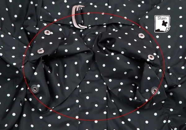 センソユニコt.b SENSOUNICO ポリドットベルテッドダブルジップコート 黒白38 K-114551_007