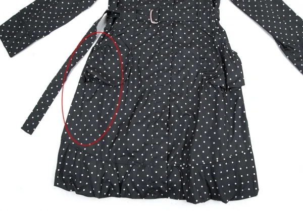 センソユニコt.b SENSOUNICO ポリドットベルテッドダブルジップコート 黒白38 K-114551_008