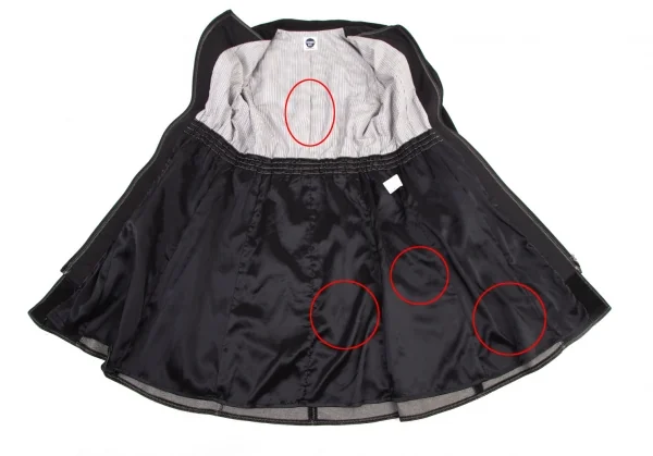 ヒロコビスHIROKO BIS フロントレイヤードベルテッドコート 黒11 K-114552_014