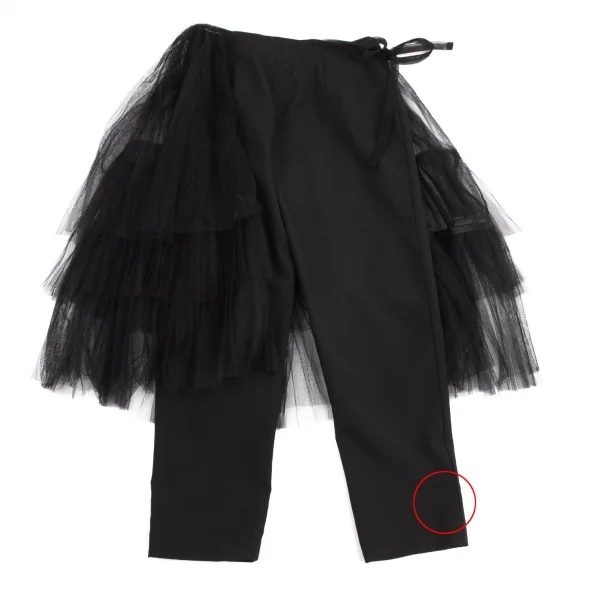 コムデギャルソンCOMME des GARCONSチュール巻きスカートウールパンツ 黒M K-114567_010