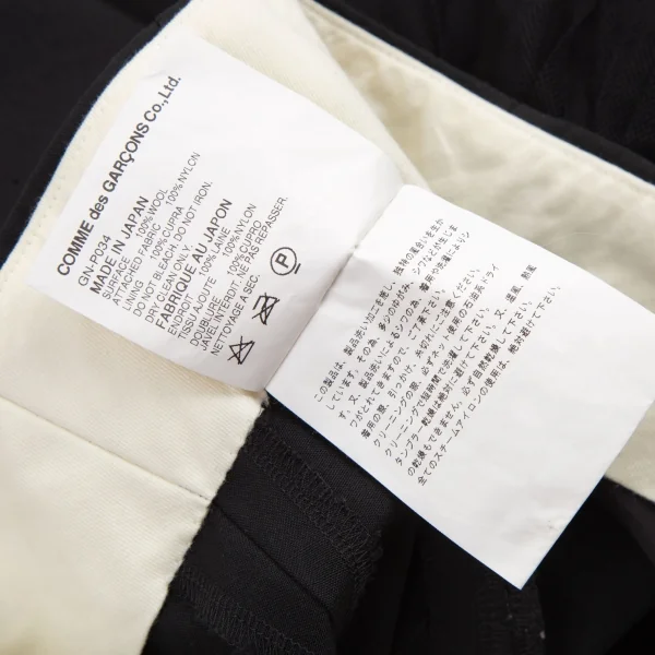 コムデギャルソンCOMME des GARCONSチュール巻きスカートウールパンツ 黒M K-114567_014