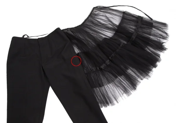 コムデギャルソンCOMME des GARCONSチュール巻きスカートウールパンツ 黒M K-114567_004