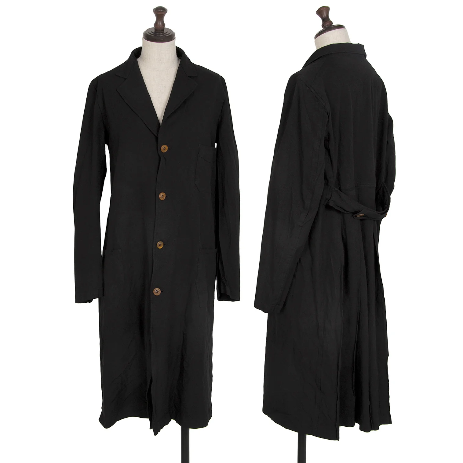 コムコム COMME des GARÇONS ポリ縮 ロングコート Mサイズ黒 コムコム COMME des GARÇONS ポリ縮 ロングコート Mサイズ黒