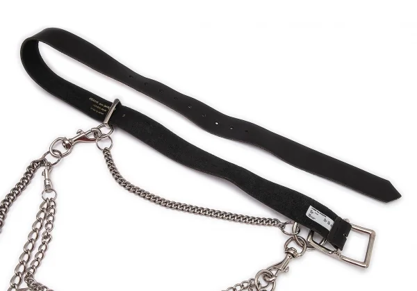 コムデギャルソンオムプリュスCOMME des GARCONS HOMME PLUS チェーンビジュー装飾ワイドベルト 黒S K-114584_015