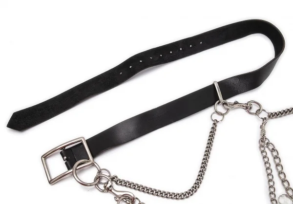 コムデギャルソンオムプリュスCOMME des GARCONS HOMME PLUS チェーンビジュー装飾ワイドベルト 黒S K-114584_004