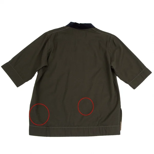 sacai Velor Collar Switching Wool Polo Shirt K-114586_012