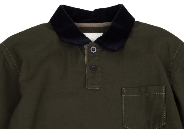 sacai Velor Collar Switching Wool Polo Shirt K-114586_002