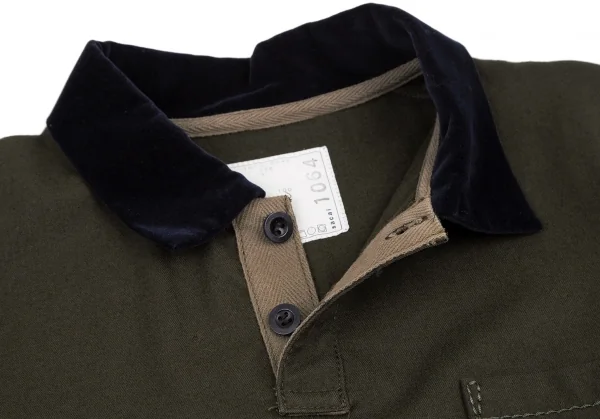 sacai Velor Collar Switching Wool Polo Shirt K-114586_004