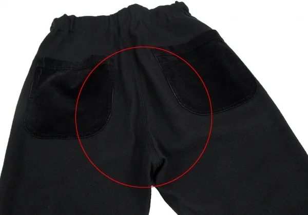 ジュンヤワタナベマン コムデギャルソンJUNYA WATANABE MAN COMME des GARCONS コーデュロイポケットウールニットジョガーパンツ 黒XS K-114591_002