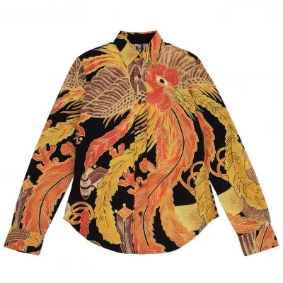 ジーンズポールゴルチエJean's Paul GAULTIER コットン鳳凰プリントシャツ