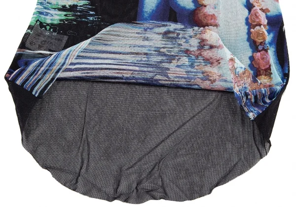 ジャンポールゴルチエ ファムJean Paul GAULTIER FEMME 宗教画プリントパワーネットカットソー 黒40 K-114620_011