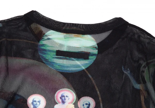 ジャンポールゴルチエ ファムJean Paul GAULTIER FEMME 宗教画プリントパワーネットカットソー 黒40 K-114620_013