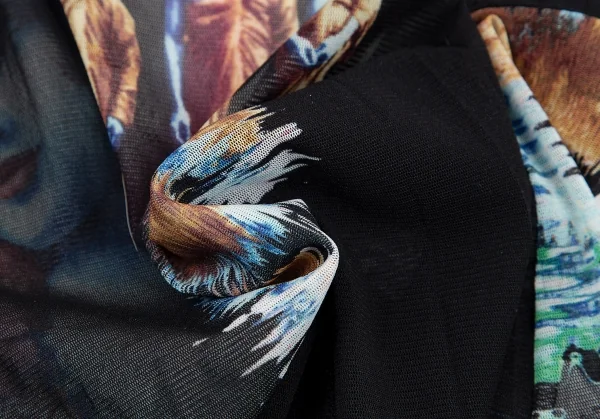 ジャンポールゴルチエ ファムJean Paul GAULTIER FEMME 宗教画プリントパワーネットカットソー 黒40 K-114620_015