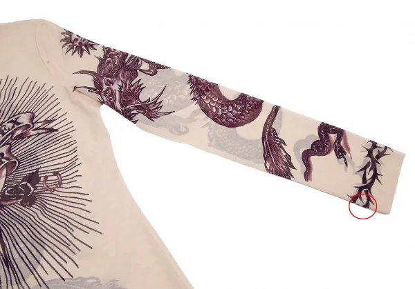 ジャンポールゴルチエ ファムJean Paul GAULTIER FEMME タトゥープリントパワーネットカットソー ベージュ40 K-114621_007