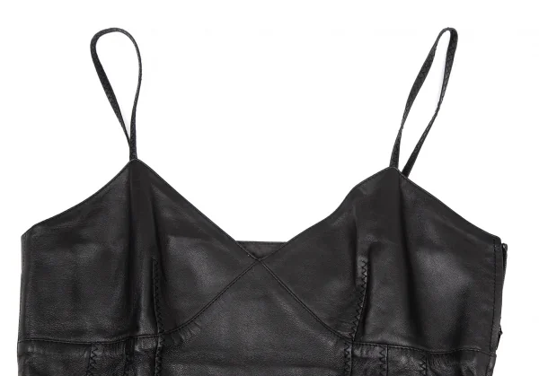 ジャンポールゴルチエ ファムJean Paul GAULTIER FEMME ラムレザービスチェキャミソール 黒40 K-114626_003