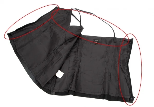 ジャンポールゴルチエ ファムJean Paul GAULTIER FEMME ラムレザービスチェキャミソール 黒40 K-114626_006