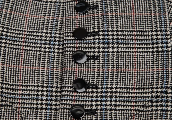 ジャンポールゴルチエ ファムJean Paul GAULTIER FEMME バックレースアップグレンチェックジレベスト 白黒40 K-114632_007