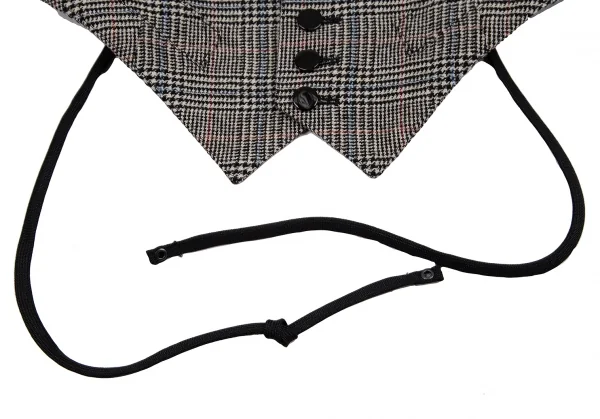 ジャンポールゴルチエ ファムJean Paul GAULTIER FEMME バックレースアップグレンチェックジレベスト 白黒40 K-114632_009