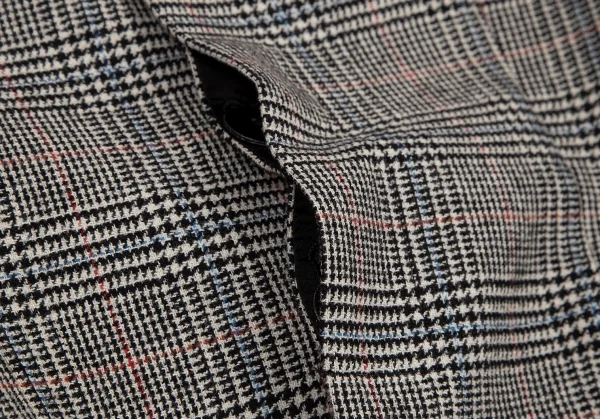 ジャンポールゴルチエ ファムJean Paul GAULTIER FEMME バックプリーツグレンチェック比翼ジャケット 白黒40 K-114633_010