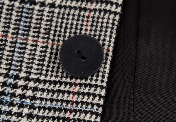 ジャンポールゴルチエ ファムJean Paul GAULTIER FEMME バックプリーツグレンチェック比翼ジャケット 白黒40 K-114633_011