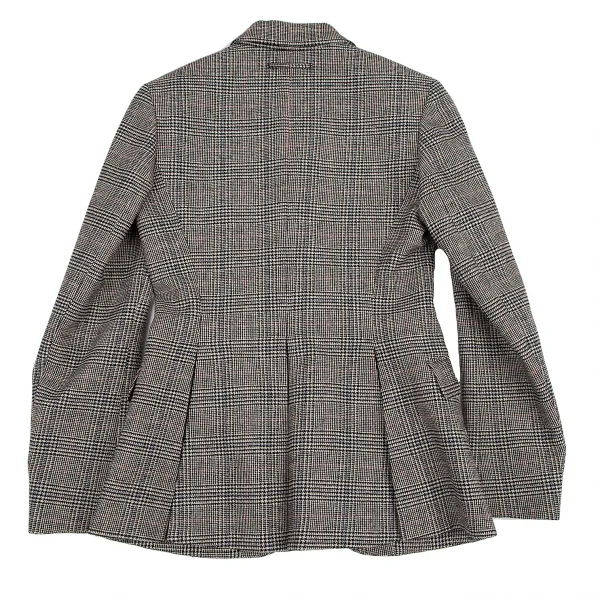 ジャンポールゴルチエ ファムJean Paul GAULTIER FEMME バックプリーツグレンチェック比翼ジャケット 白黒40 K-114633_013