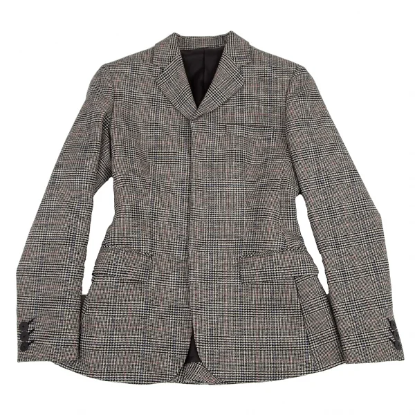 ジャンポールゴルチエ ファムJean Paul GAULTIER FEMME バックプリーツグレンチェック比翼ジャケット 白黒40 K-114633_002