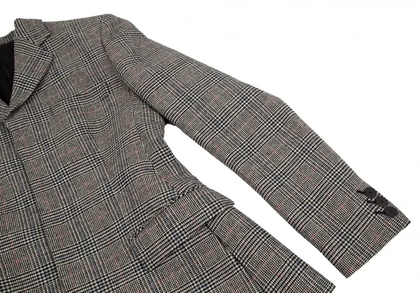 ジャンポールゴルチエ ファムJean Paul GAULTIER FEMME バックプリーツグレンチェック比翼ジャケット 白黒40 K-114633_005