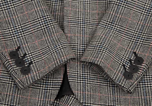 ジャンポールゴルチエ ファムJean Paul GAULTIER FEMME バックプリーツグレンチェック比翼ジャケット 白黒40 K-114633_006