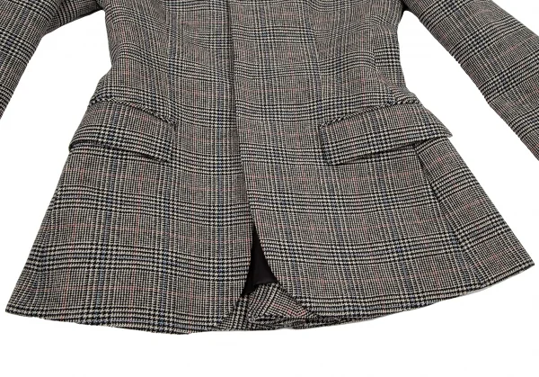 ジャンポールゴルチエ ファムJean Paul GAULTIER FEMME バックプリーツグレンチェック比翼ジャケット 白黒40 K-114633_008