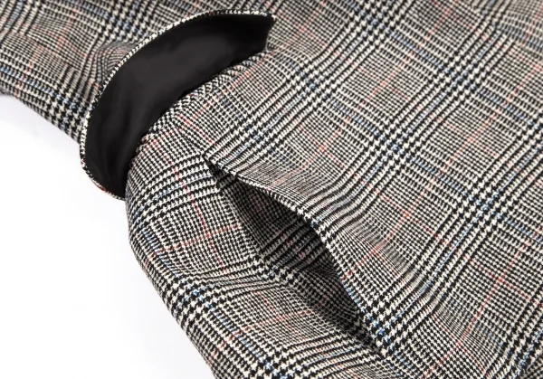 ジャンポールゴルチエ ファムJean Paul GAULTIER FEMME バックプリーツグレンチェック比翼ジャケット 白黒40 K-114633_009