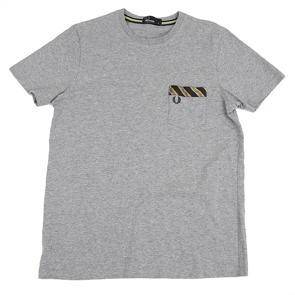 フレッドペリーFRED PERRY レジメンタルストライプ胸ポケットTシャツ グレーM K-114638_001