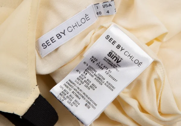 シーバイクロエSEE BY CHLOE ウエストギャザーシフォンノースリーブワンピース クリーム40 K-114648_018