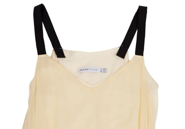 シーバイクロエSEE BY CHLOE ウエストギャザーシフォンノースリーブワンピース クリーム40 K-114648_003