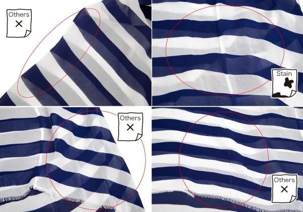ジュンヤワタナベ コムデギャルソンJUNYA WATANABE COMME des GARCONS レース切替シフォンボーダー変形デザインワンピース 白紺S K-114653_010