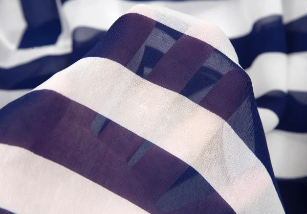 ジュンヤワタナベ コムデギャルソンJUNYA WATANABE COMME des GARCONS レース切替シフォンボーダー変形デザインワンピース 白紺S K-114653_016