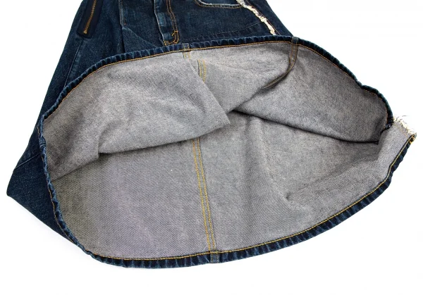 ジュンヤワタナベ コムデギャルソン デニムJUNYA WATANABE COMME des GARCONS denim 解体再構築デニムハーフラップスカート インディゴL K-114655_010