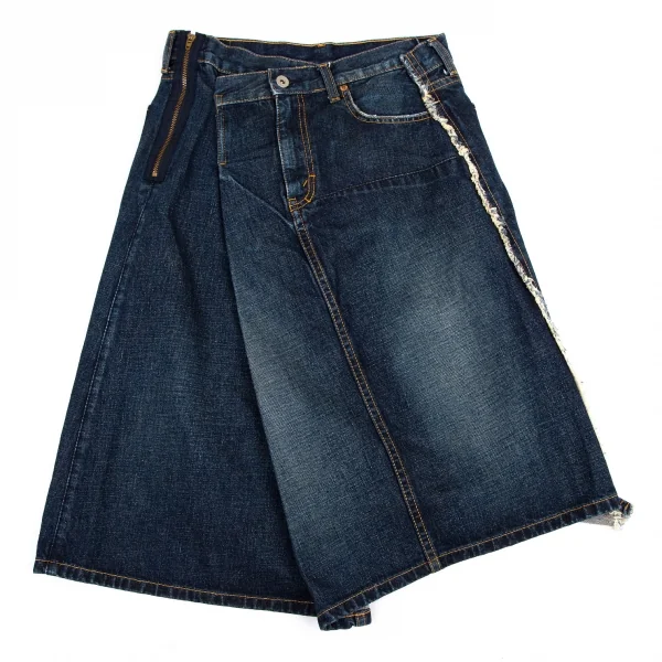 ジュンヤワタナベ コムデギャルソン デニムJUNYA WATANABE COMME des GARCONS denim 解体再構築デニムハーフラップスカート インディゴL K-114655_002