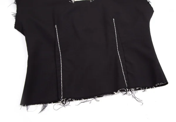 コムデギャルソンCOMME des GARCONS ウールカットオフデザイントップス 黒S位 K-114662_005