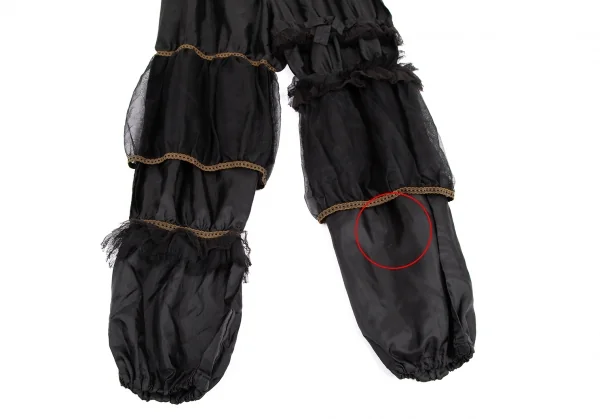 コムデギャルソンCOMME des GARCONS チュール装飾ポリ裾絞りパンツ 黒S K-114664_006