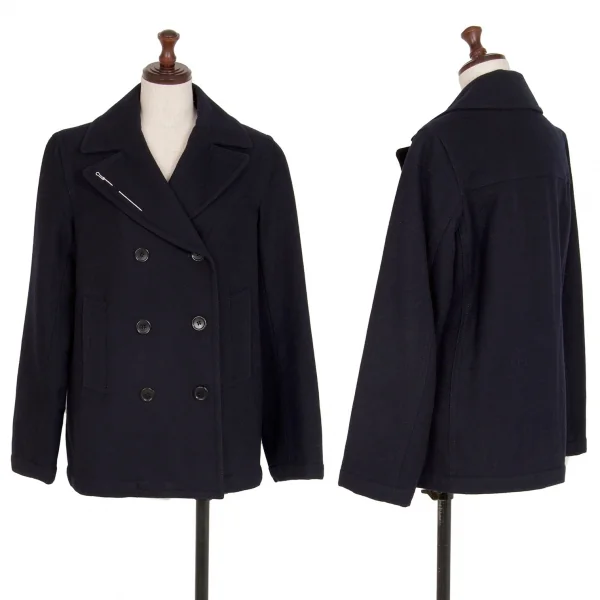 ジャンポールゴルチエ フォー セットプルミエJean Paul GAULTIER FOR SEPT PREMIERES まち針刺繍ピーコート 紺40 K-114673_001
