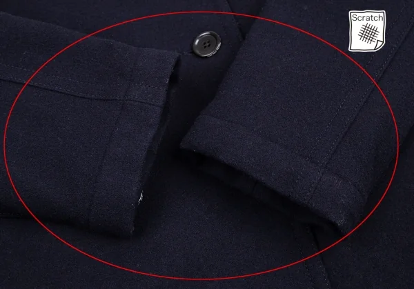 ジャンポールゴルチエ フォー セットプルミエJean Paul GAULTIER FOR SEPT PREMIERES まち針刺繍ピーコート 紺40 K-114673_010