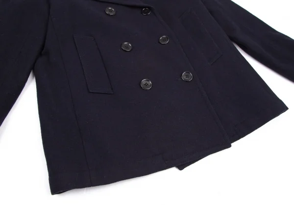 ジャンポールゴルチエ フォー セットプルミエJean Paul GAULTIER FOR SEPT PREMIERES まち針刺繍ピーコート 紺40 K-114673_012