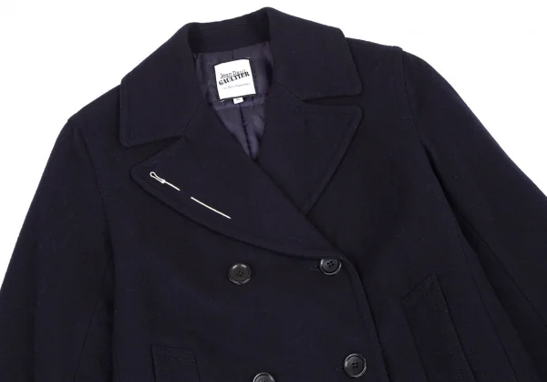 ジャンポールゴルチエ フォー セットプルミエJean Paul GAULTIER FOR SEPT PREMIERES まち針刺繍ピーコート 紺40 K-114673_003