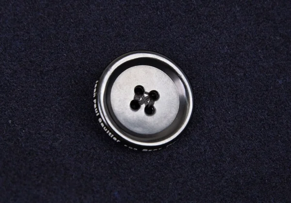 ジャンポールゴルチエ フォー セットプルミエJean Paul GAULTIER FOR SEPT PREMIERES まち針刺繍ピーコート 紺40 K-114673_008