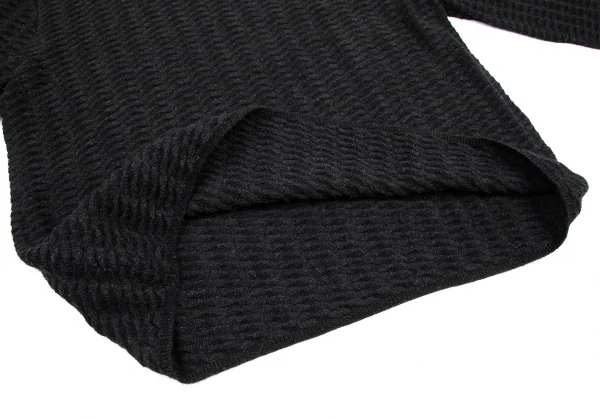 イッセイミヤケ メンISSEY MIYAKE MEN プリーツデザインウールクルーネックニット 黒4 K-114681_007