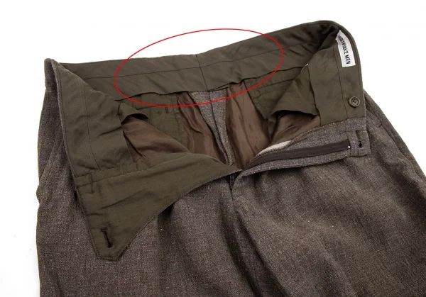 イッセイミヤケ メンISSEY MIYAKE MEN リネンウールツータックパンツ モカ4 K-114684_005