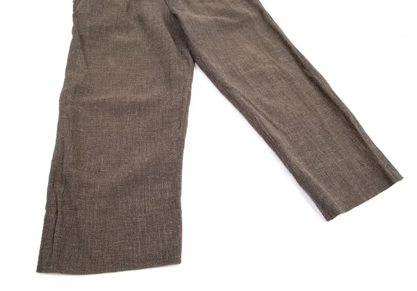イッセイミヤケ メンISSEY MIYAKE MEN リネンウールツータックパンツ モカ4 K-114684_007