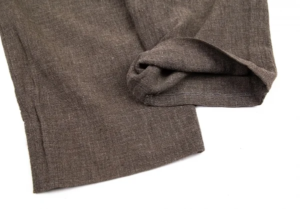 イッセイミヤケ メンISSEY MIYAKE MEN リネンウールツータックパンツ モカ4 K-114684_008